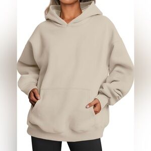Trendy Queen Heavyweight Beige Hoodie XL Oversized Neutral Minimalist Aesthetic